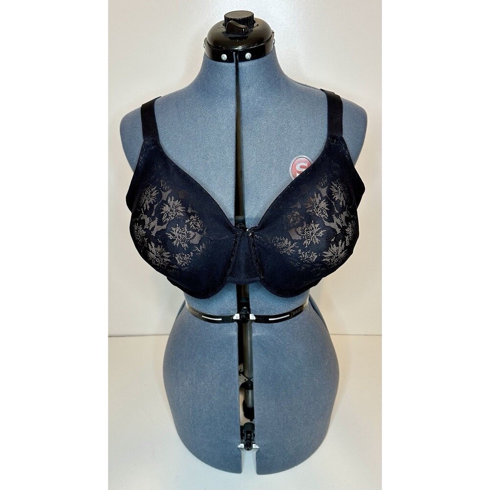 VANITY FAIR 76080 Beauty Back Smoothing Minimizer Underwire 44DD Black Bra